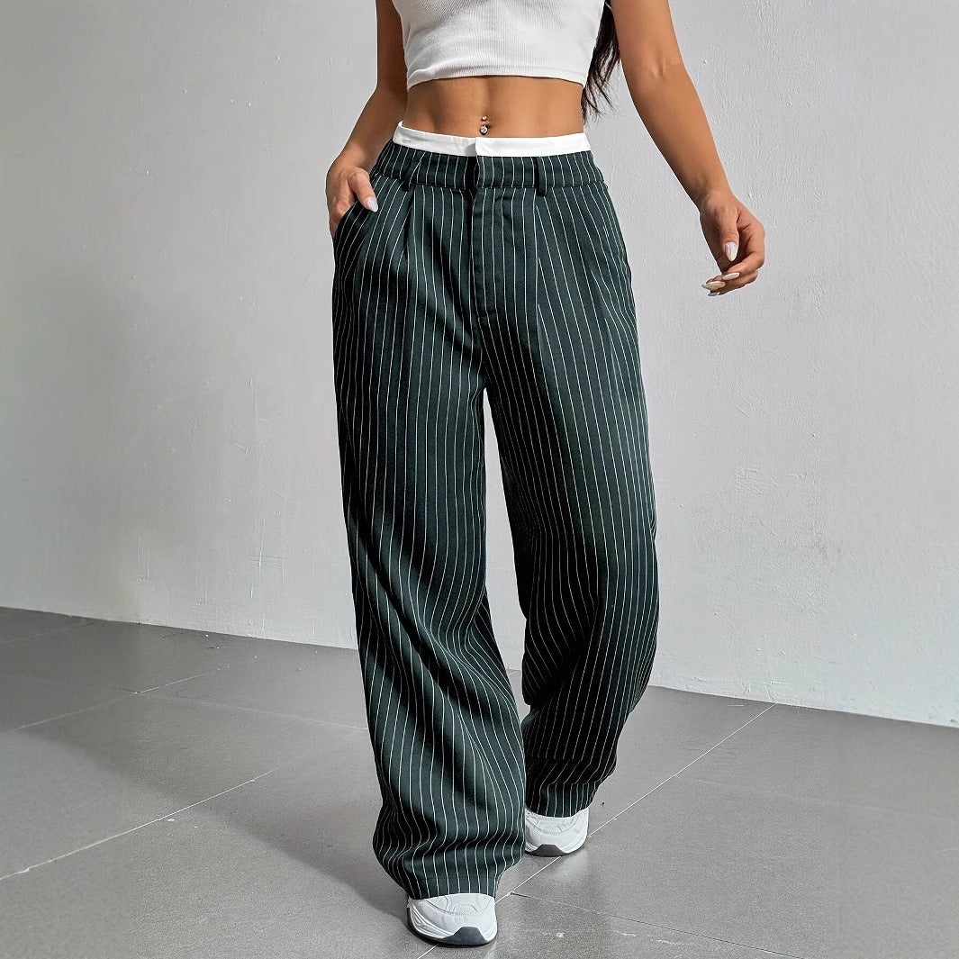 Mirella | Casual Striped Wide Pants