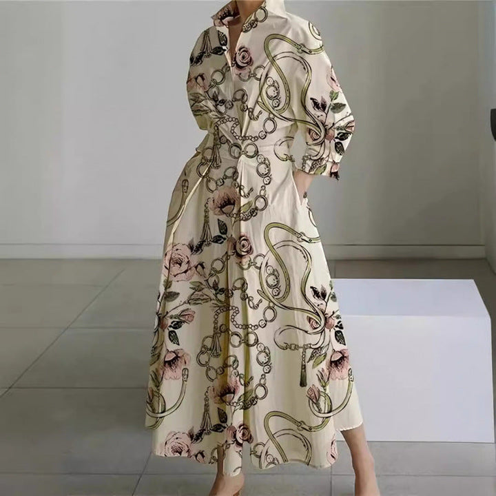 Aloria | Elegant Front Wrap Collared Maxi Dress
