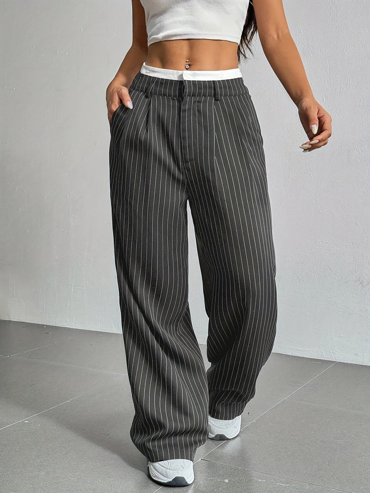 Mirella | Casual Striped Wide Pants