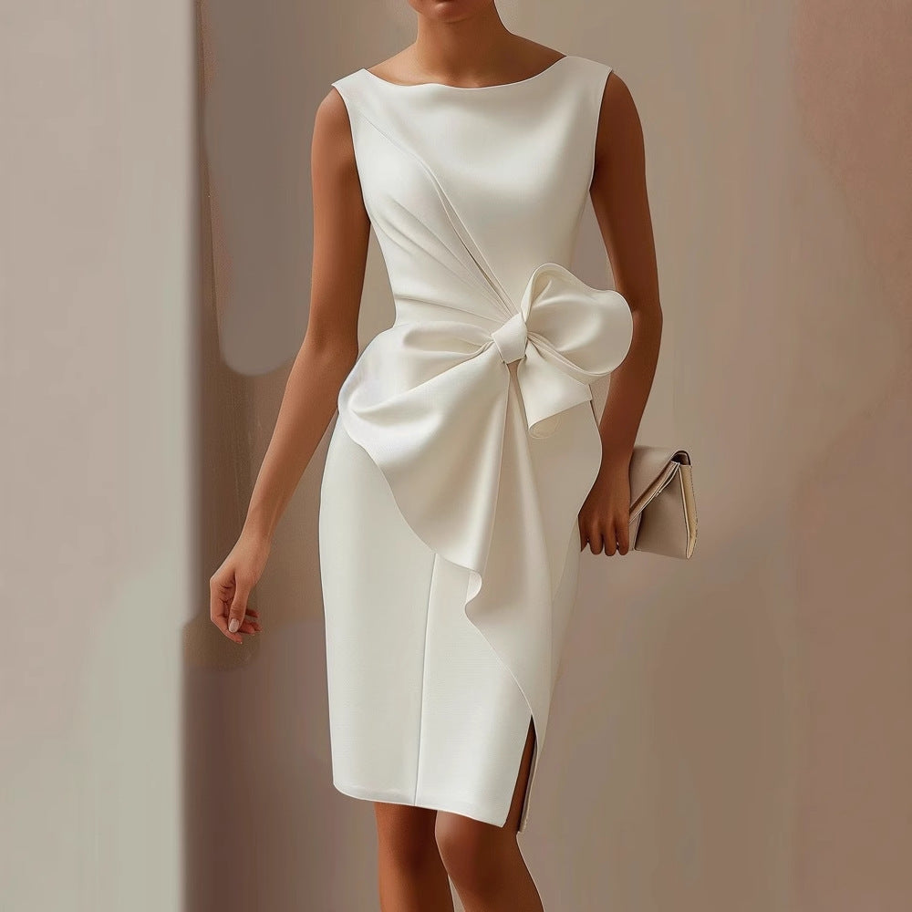 Jane | Stylish Sleeveless Ribbon Waist Dress