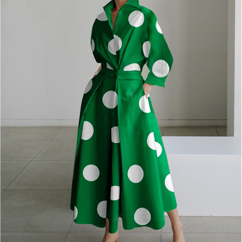 Aloria | Elegant Front Wrap Collared Maxi Dress