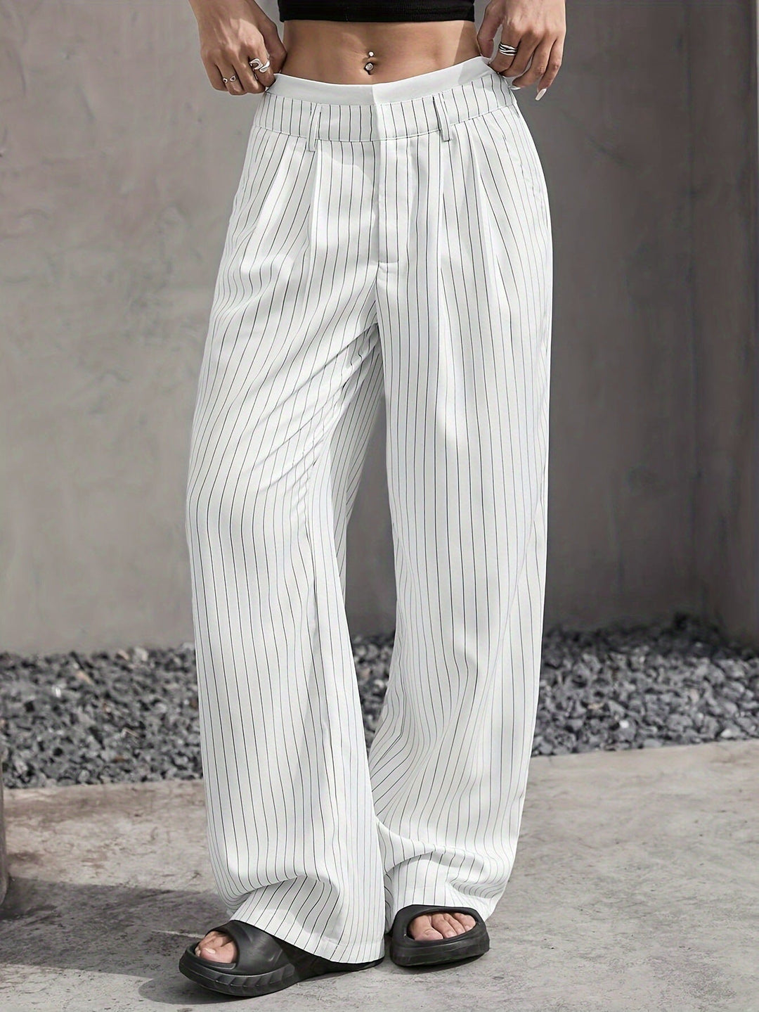 Mirella | Casual Striped Wide Pants