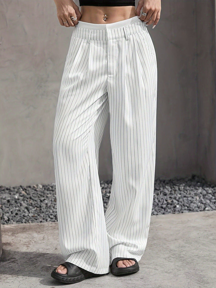 Mirella | Casual Striped Wide Pants