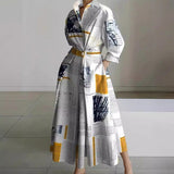 Aloria | Elegant Front Wrap Collared Maxi Dress