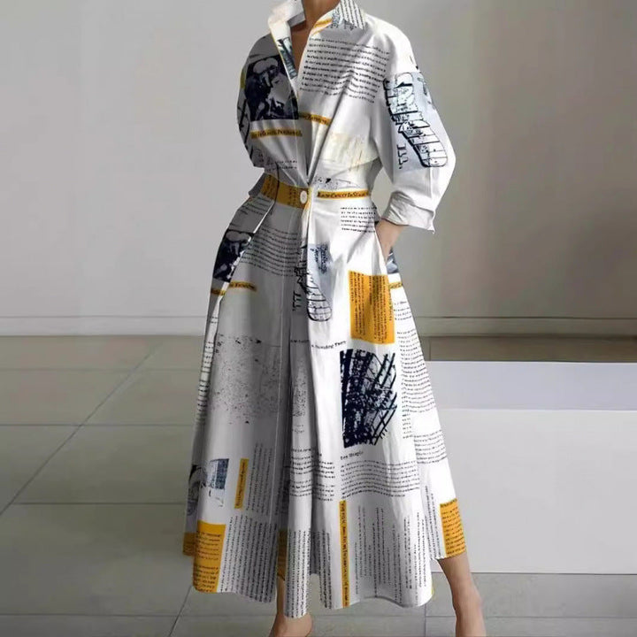 Aloria | Elegant Front Wrap Collared Maxi Dress