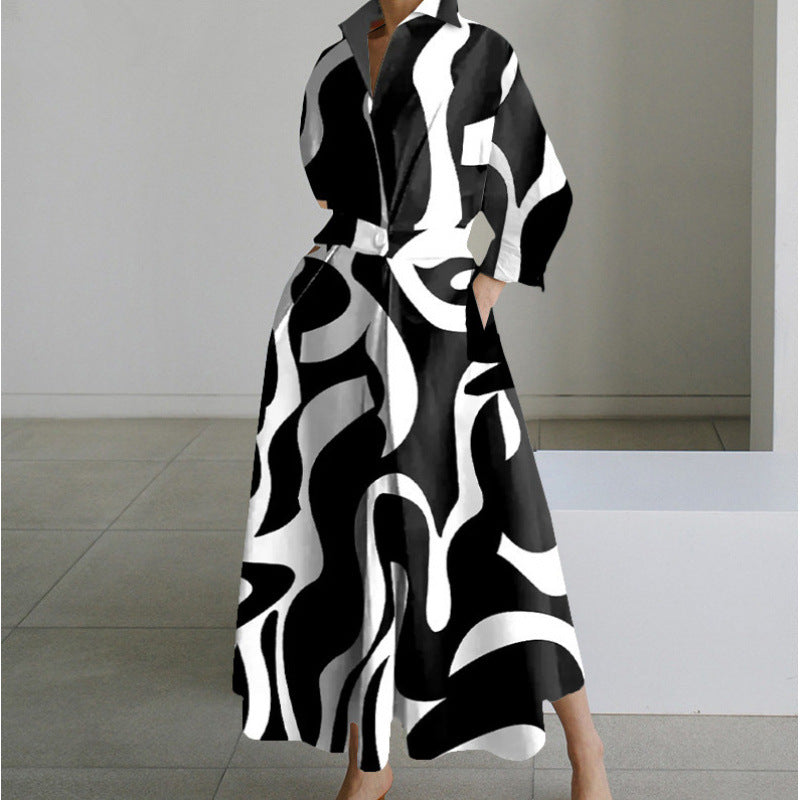 Aloria | Elegant Front Wrap Collared Maxi Dress