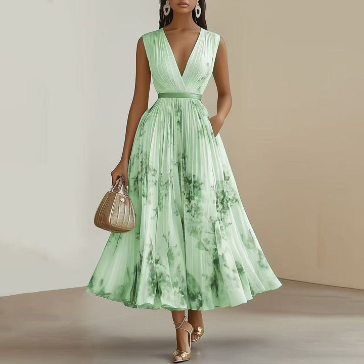 Livia | Elegant Sleeveless Long V-Neck Dress