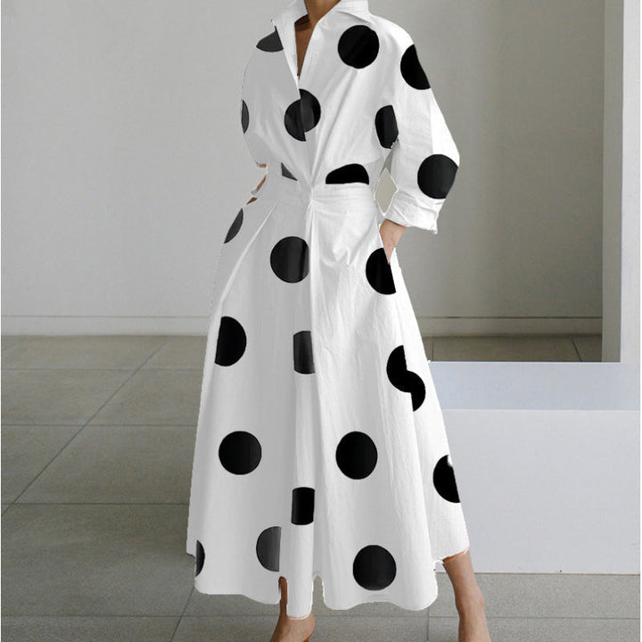 Aloria | Elegant Front Wrap Collared Maxi Dress