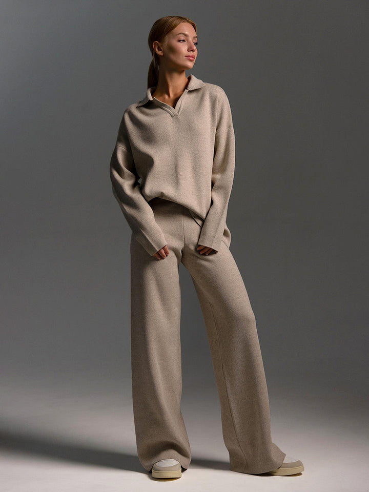 Simone | Relaxed Collared Two-Piece Set