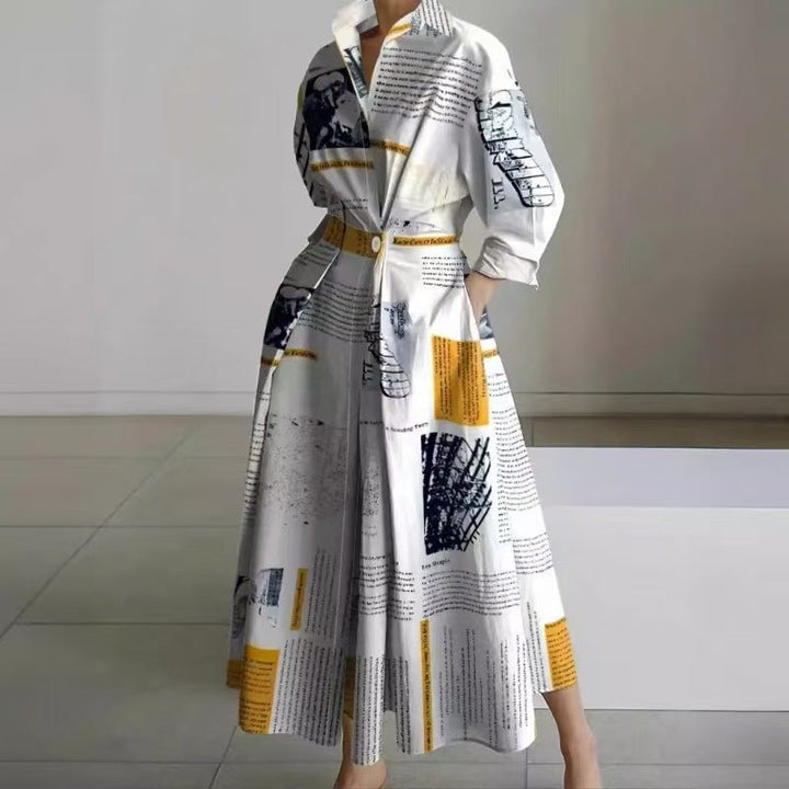 Aloria | Elegant Front Wrap Collared Maxi Dress