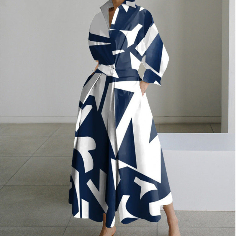 Aloria | Elegant Front Wrap Collared Maxi Dress