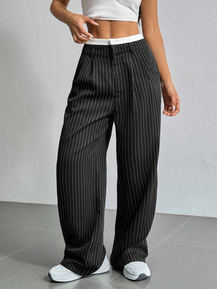 Mirella | Casual Striped Wide Pants