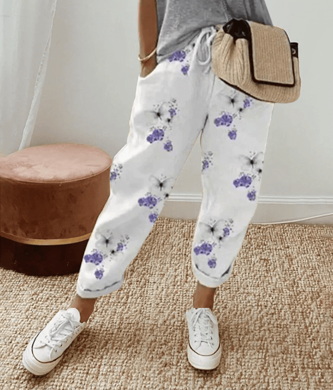 Leonora | Casual Everyday Printed Lace Pants