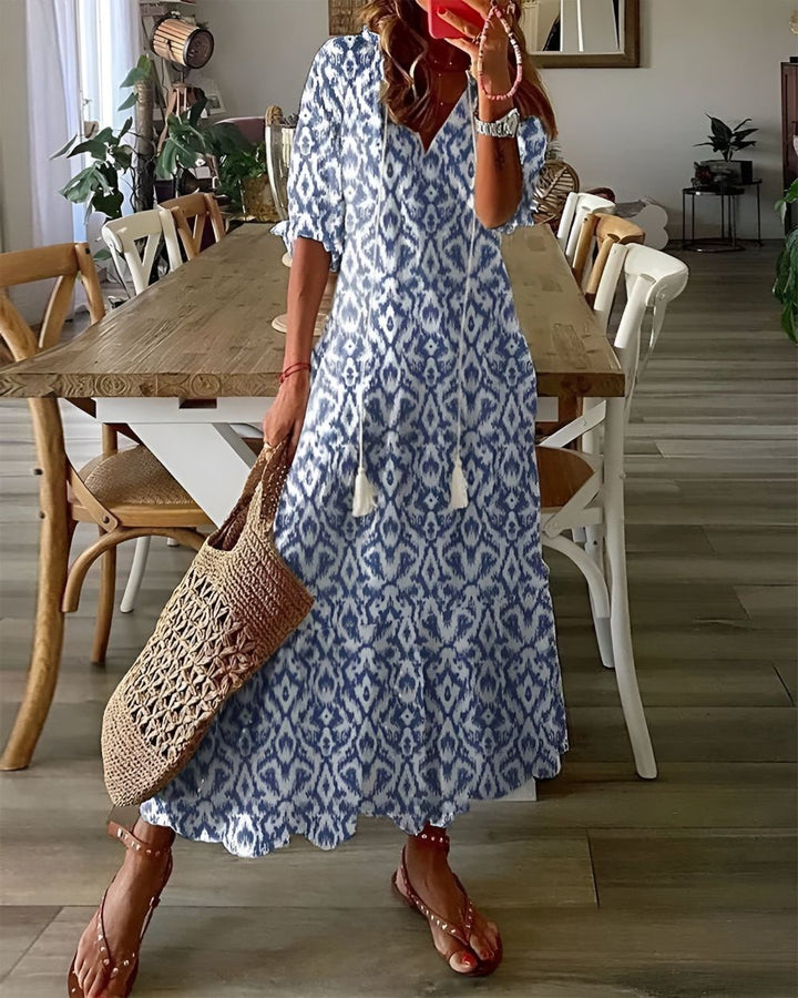 Fleur | Bohemian Tasseled Maxi Dress