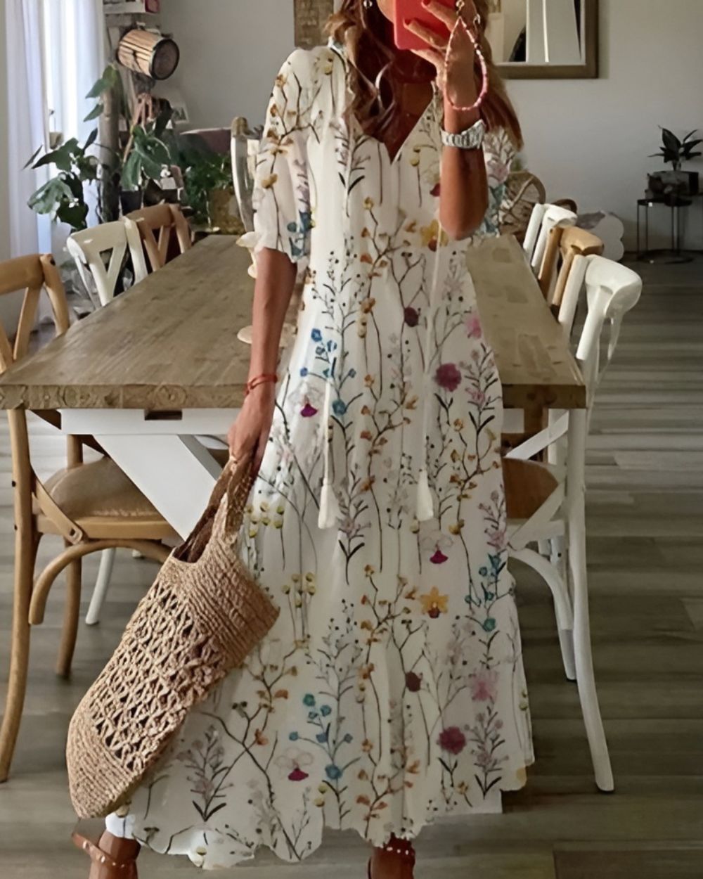 Fleur | Bohemian Tasseled Maxi Dress