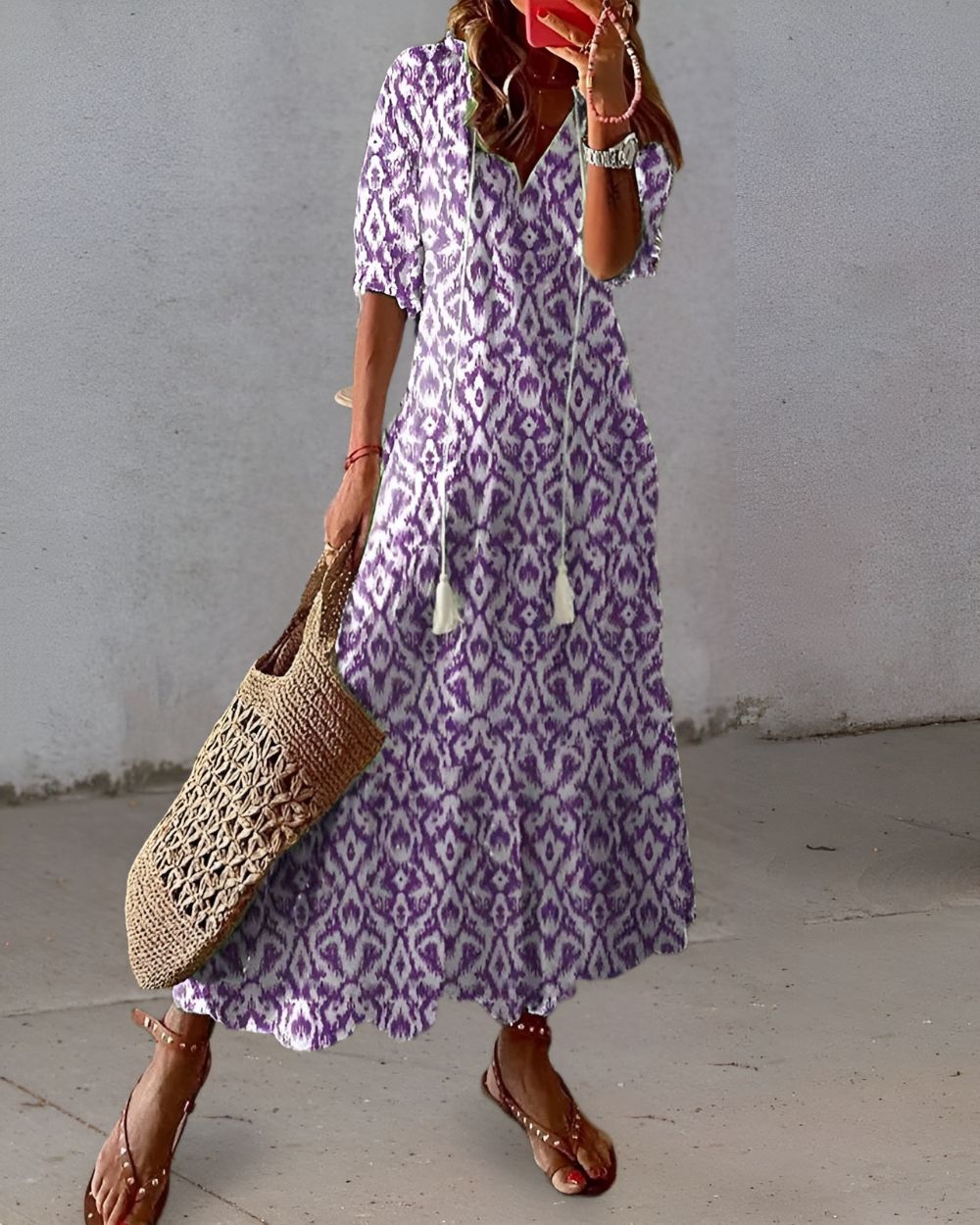 Fleur | Bohemian Tasseled Maxi Dress