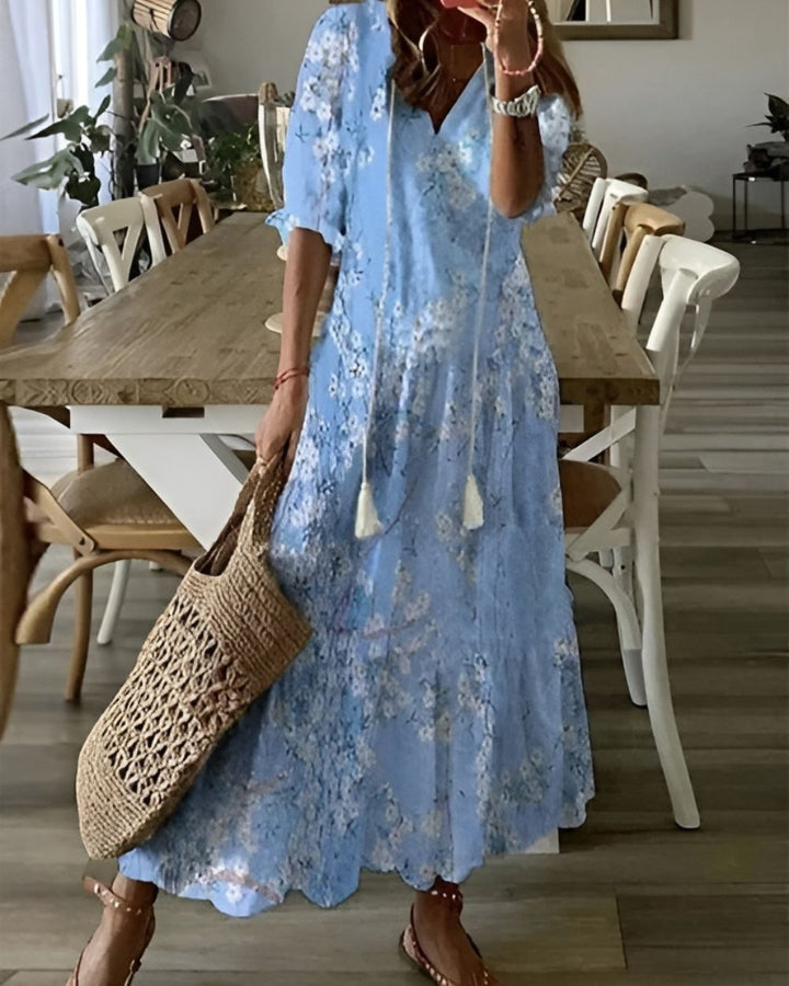 Fleur | Bohemian Tasseled Maxi Dress