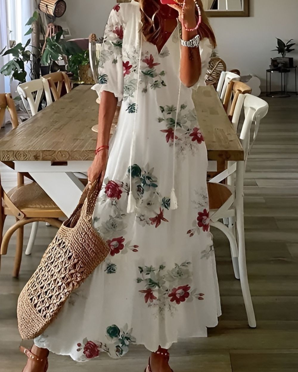 Fleur | Bohemian Tasseled Maxi Dress