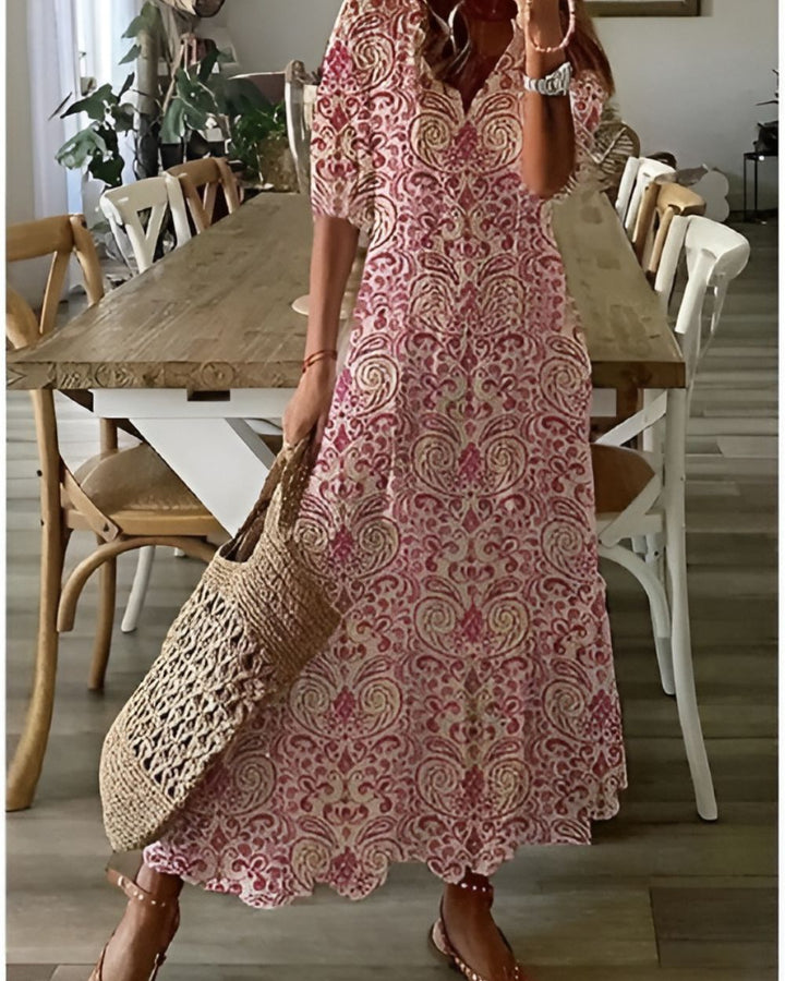 Fleur | Bohemian Tasseled Maxi Dress