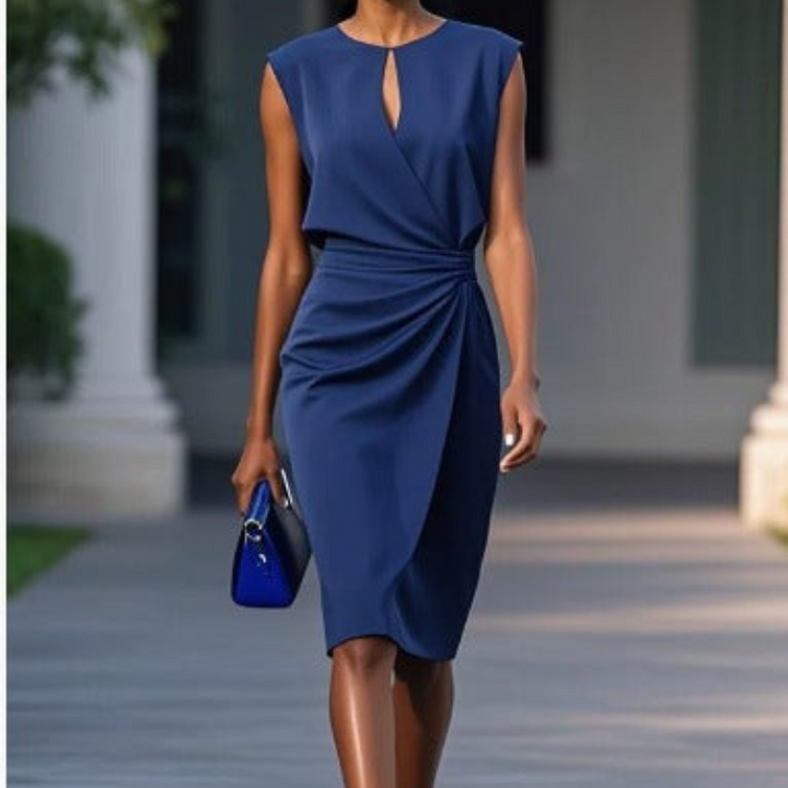 Laurena | Graceful Flowing Elegant Midi Dress
