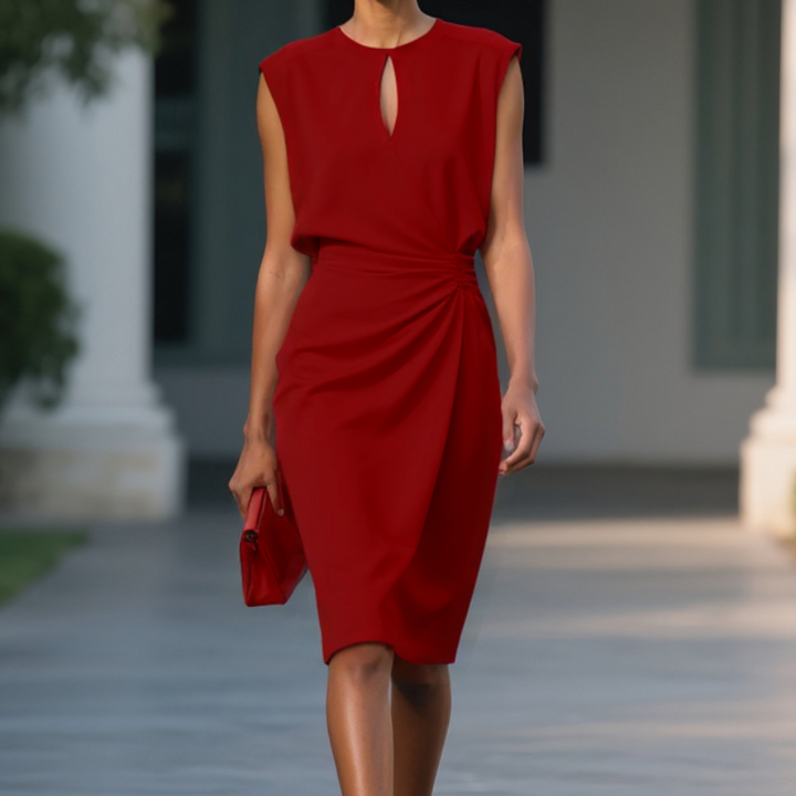 Laurena | Graceful Flowing Elegant Midi Dress