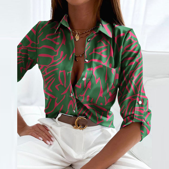 Vera | Classic Collared Printed Blouse