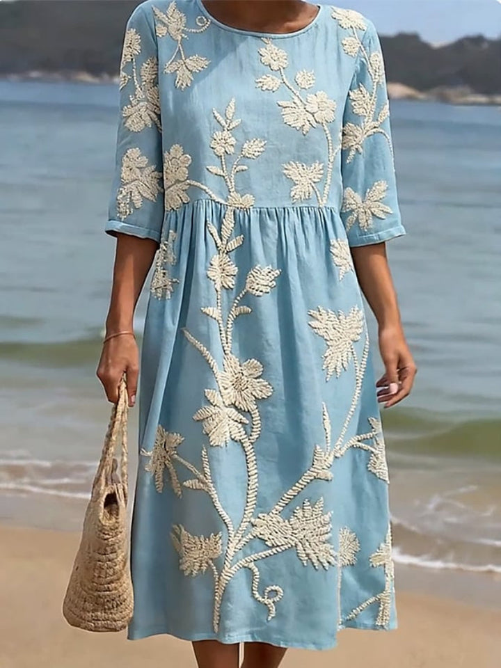Brianna | Elegant Mid Sleeve Floral Dress