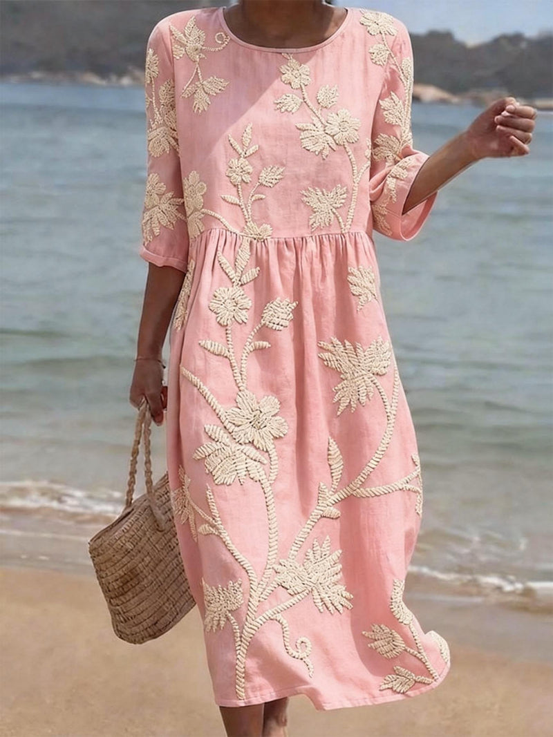 Brianna | Elegant Mid Sleeve Floral Dress