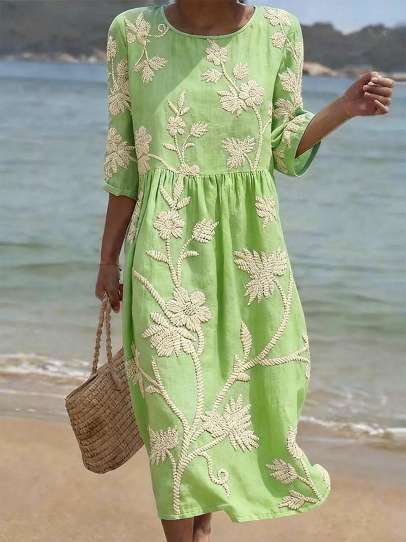 Brianna | Elegant Mid Sleeve Floral Dress