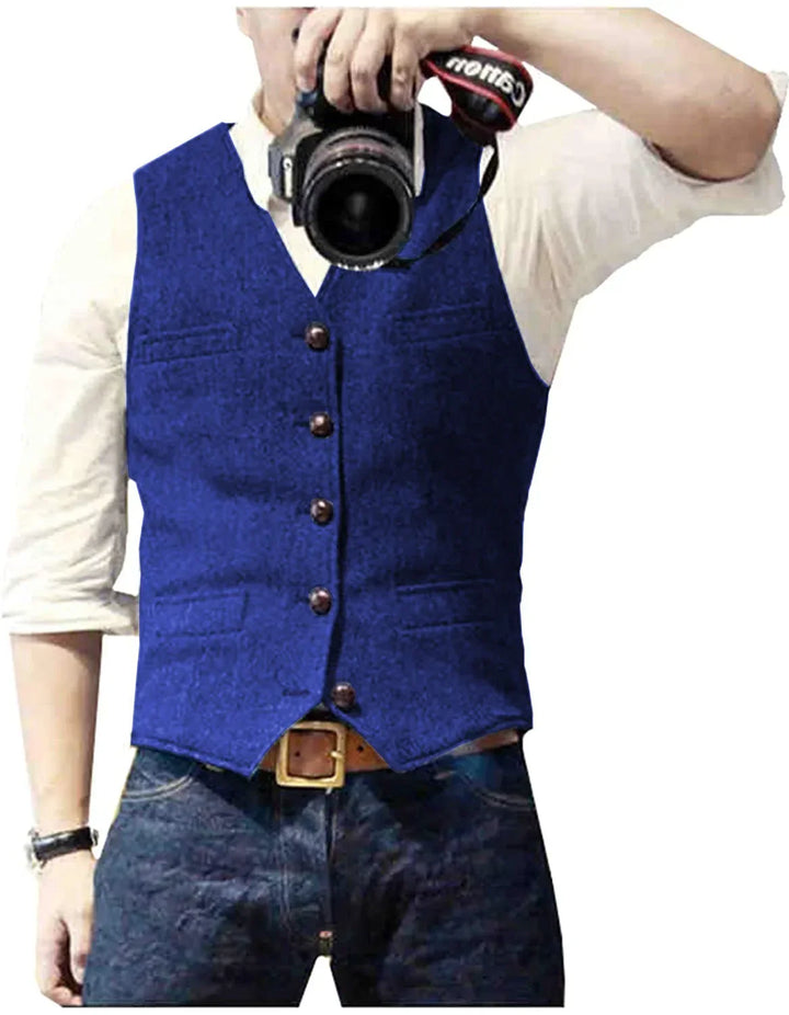 Matthew | Classic Herringbone Tweed Waistcoat