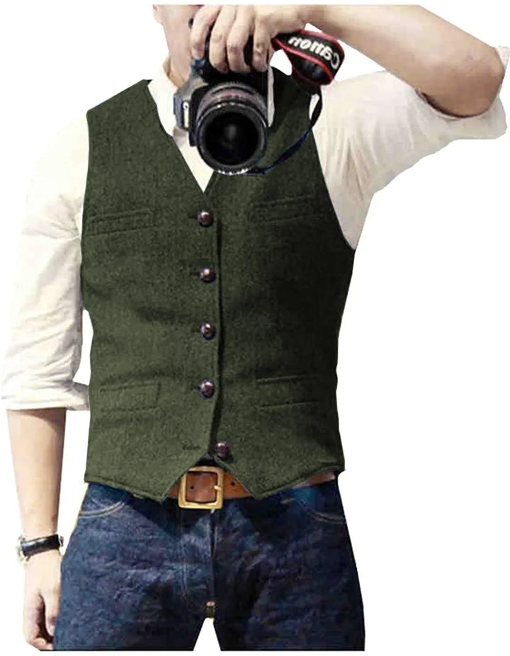 Matthew | Classic Herringbone Tweed Waistcoat