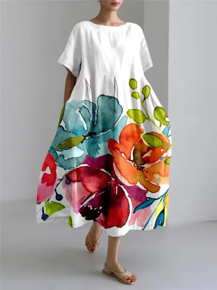 Lauriane | Elegant Loose Round Neck Dress