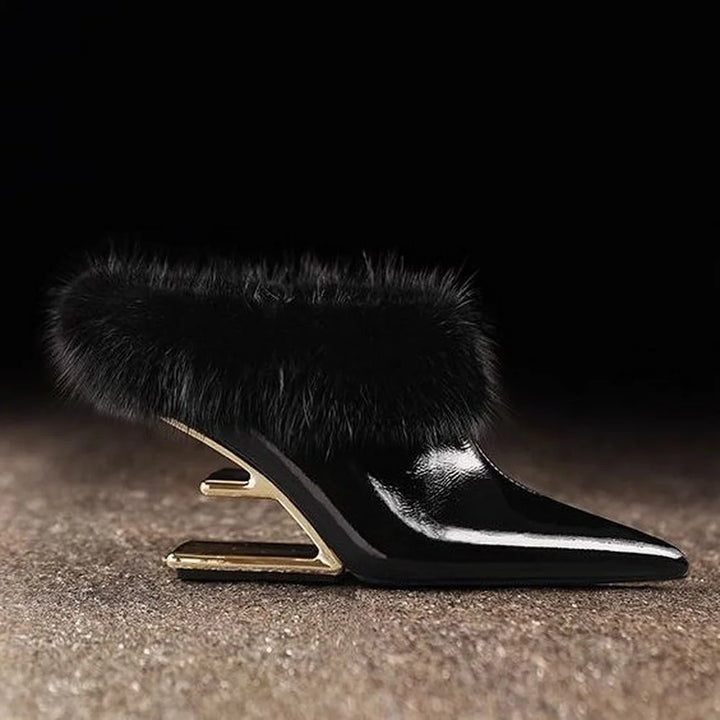 Jovie | Elegant Furry Pointed Heels