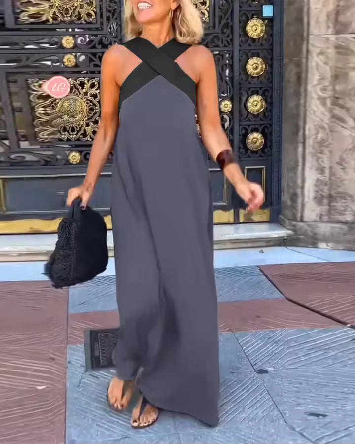 Abigail | Vintage Hollow Shoulder Maxi Dress