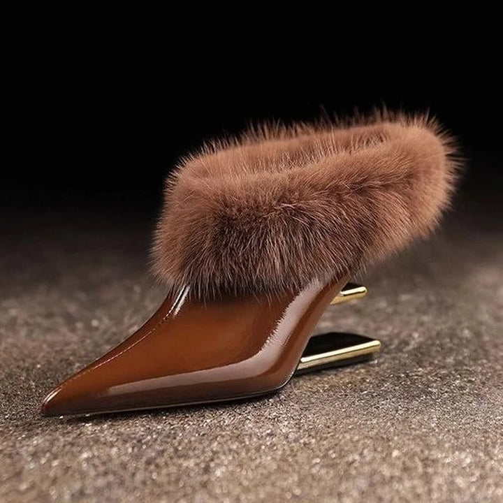 Jovie | Elegant Furry Pointed Heels