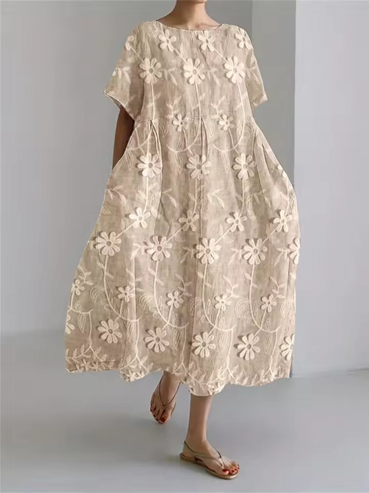 Lauriane | Elegant Loose Round Neck Dress