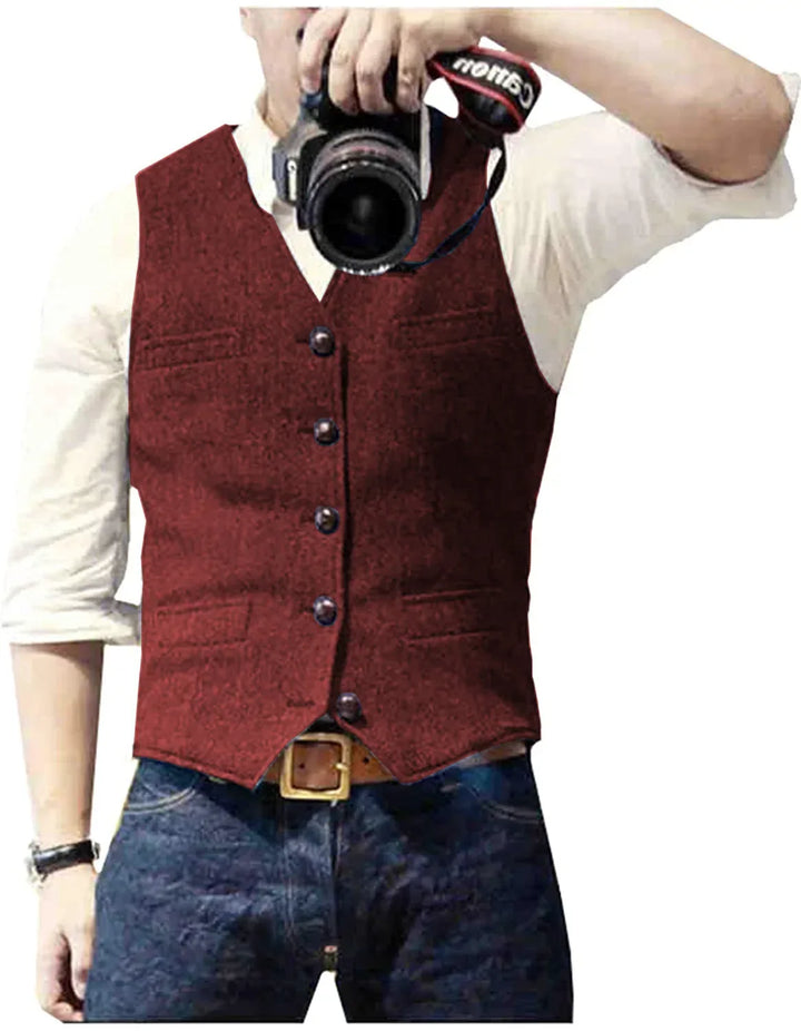 Matthew | Classic Herringbone Tweed Waistcoat