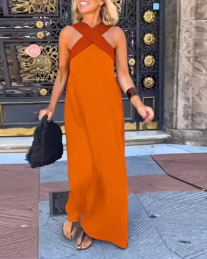 Abigail | Vintage Hollow Shoulder Maxi Dress
