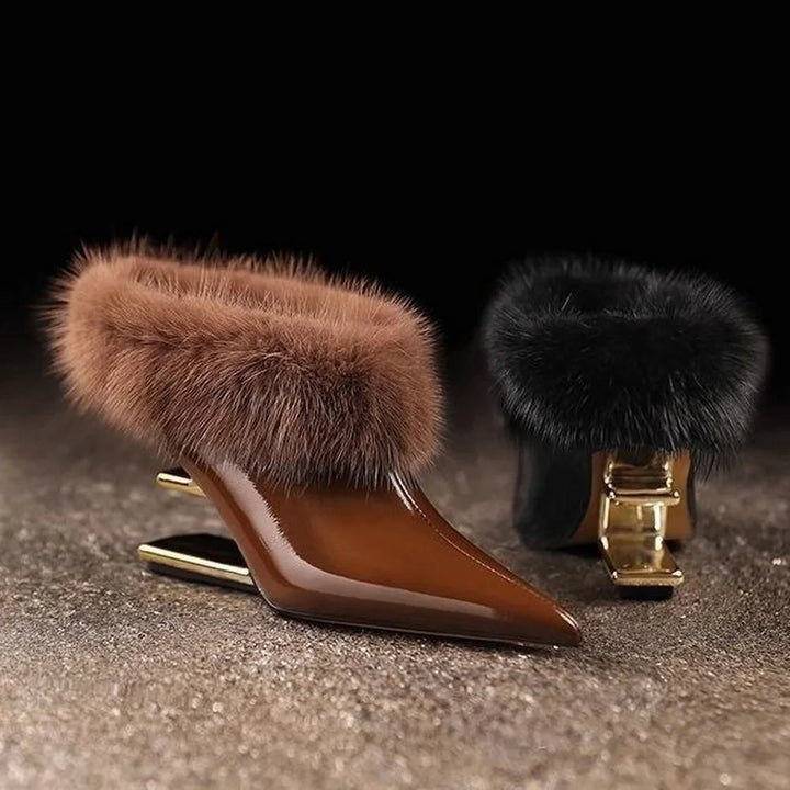 Jovie | Elegant Furry Pointed Heels