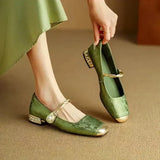 Amelia | Vintage Braided Pearl Strap Shoes