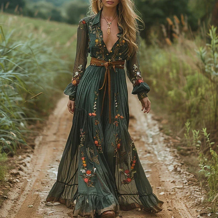 Juniper | Embroidered Bohemian Maxi Dress