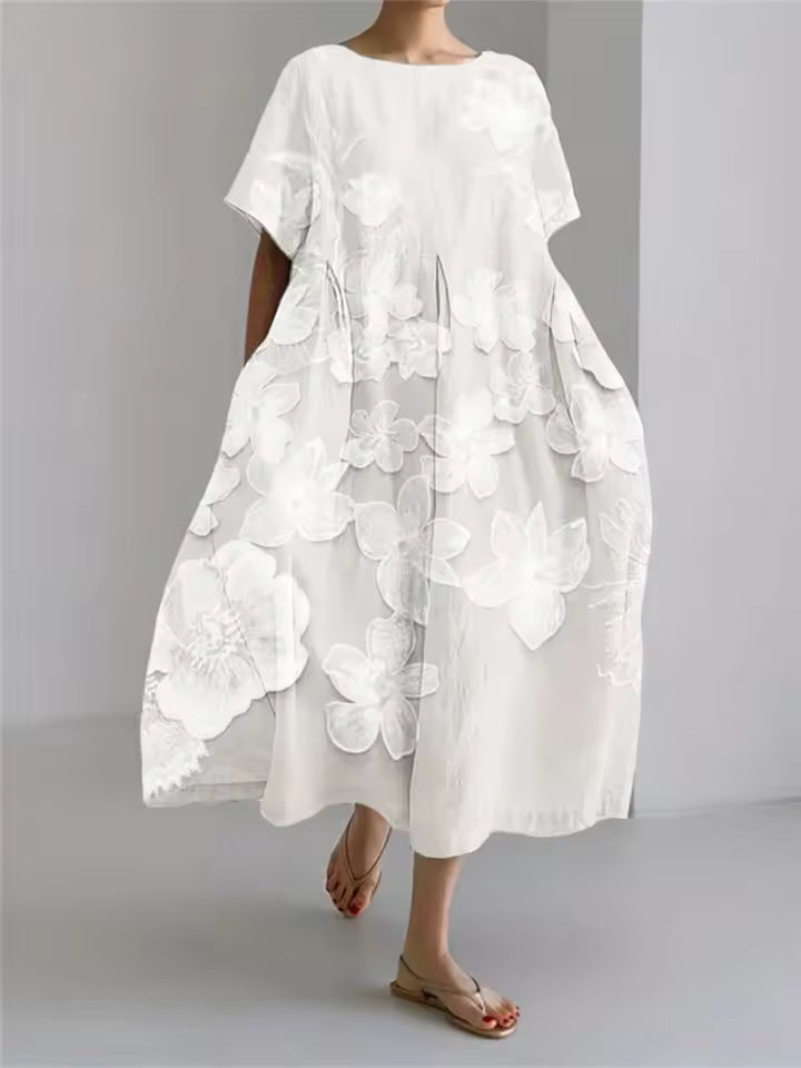 Lauriane | Elegant Loose Round Neck Dress