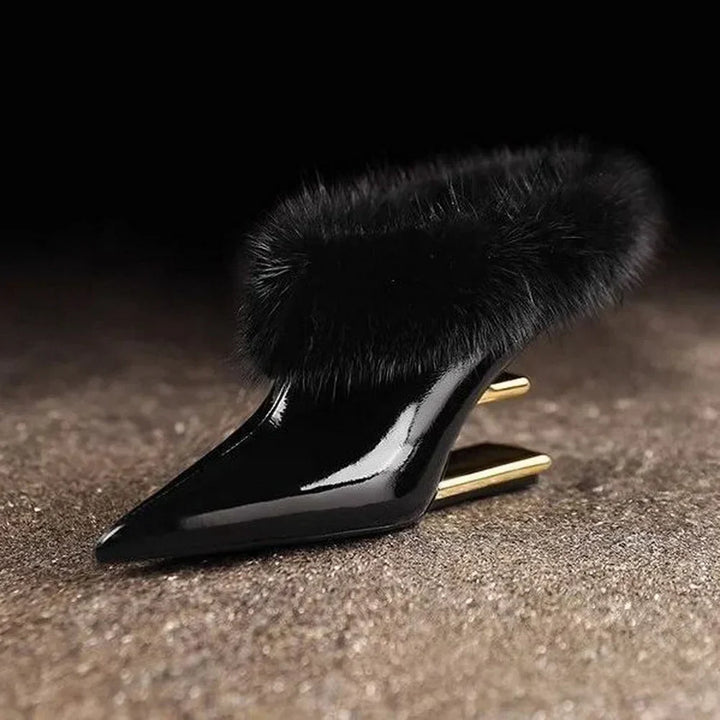 Jovie | Elegant Furry Pointed Heels