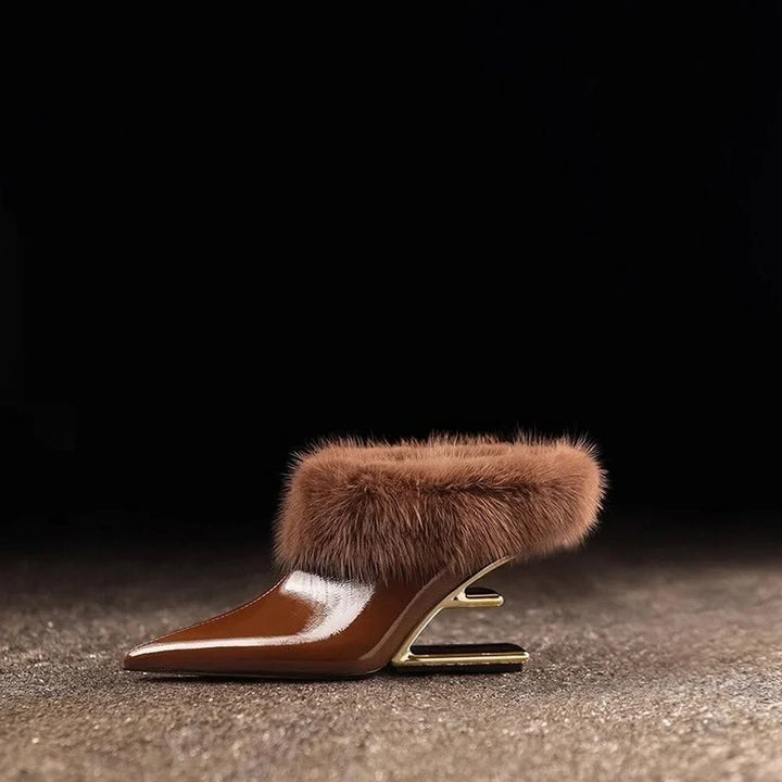 Jovie | Elegant Furry Pointed Heels