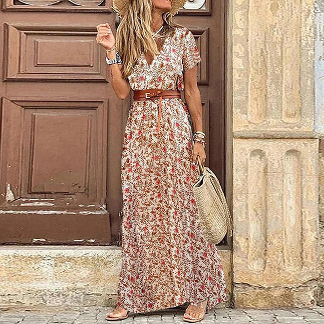 Agnes | V-Neck Boho Maxi Dress