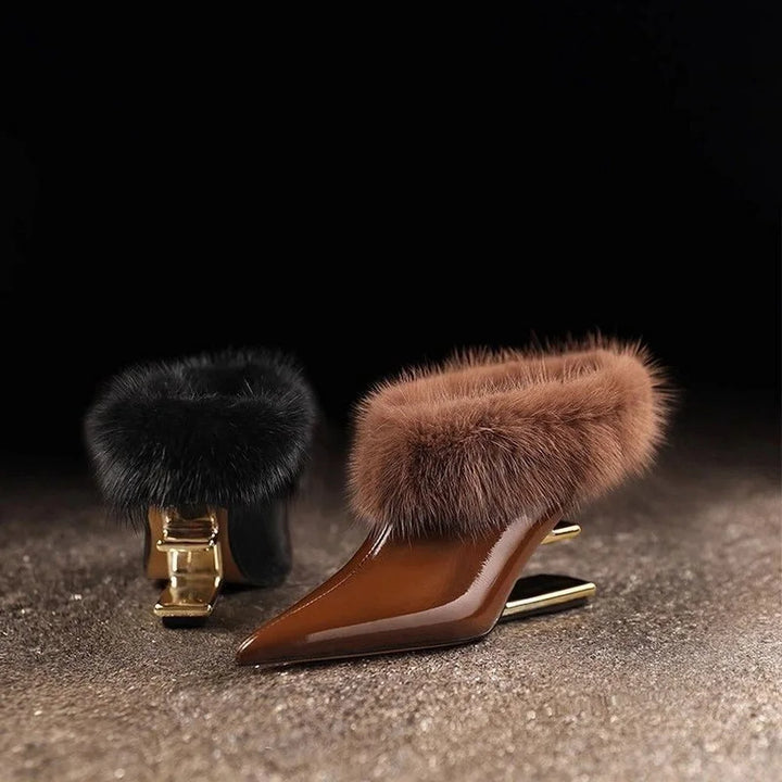 Jovie | Elegant Furry Pointed Heels