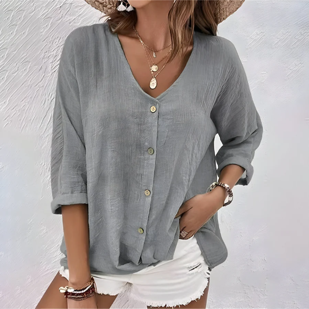 Giana | Casual Relaxed Button-Up Blouse