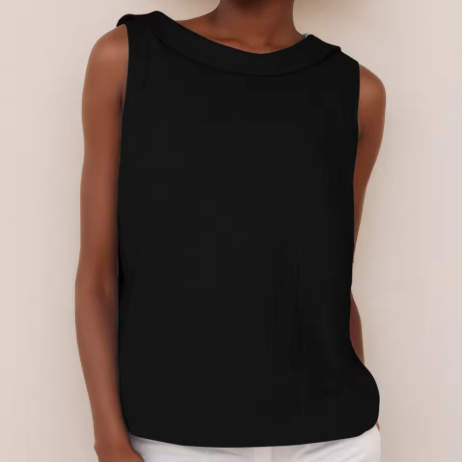 Mabel | Casual Sleeveless Roll Collar Top