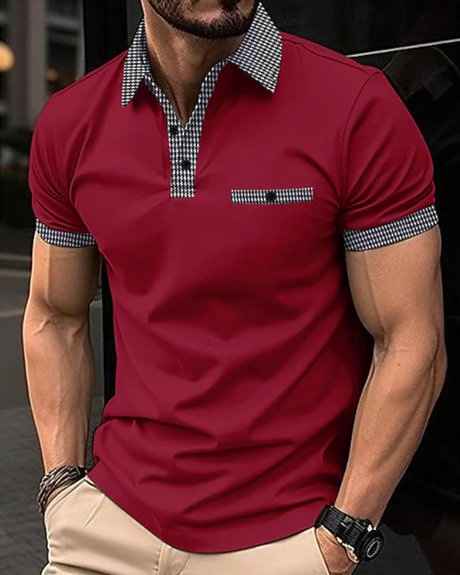 Edward | Classic Checkered Collar Polo Shirt