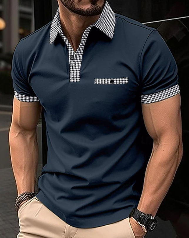 Edward | Classic Checkered Collar Polo Shirt